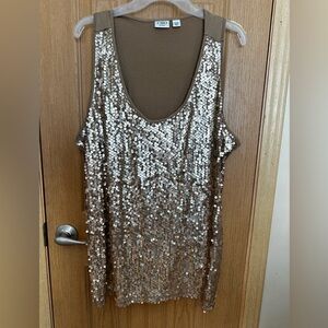 Cato Gold Sequin Tank Top Sz 22/24